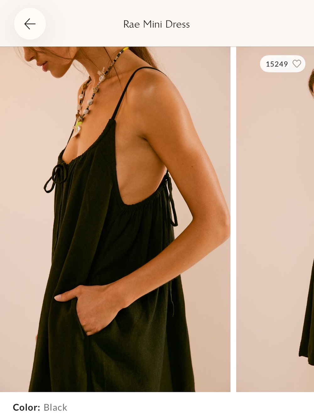 Free People Rae Mini Dress in Black